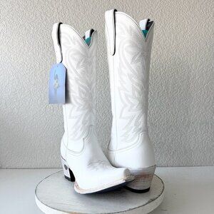 Lane MEGAN MORONEY Smokeshow Womens Cowboy Boots White Western Snip Toe Tall 12